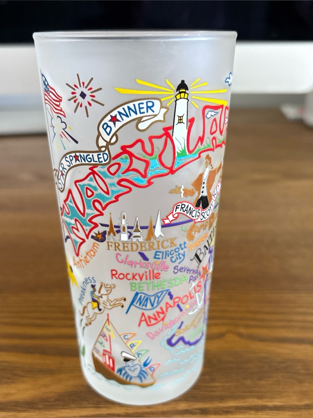 Colorful Frosted Souvenir Maryland Catstudio Glass 2013